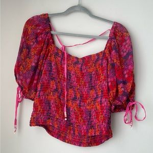 Free People Hot Pink Crop Top Size Small
